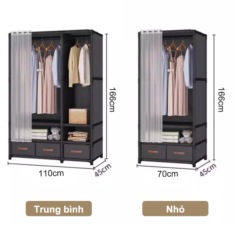 𝐎𝐥𝐢𝐟𝐞 Tủ Quần Áo Tủ Vải Tủ Đựng Quần Aó Đa Năng Khung Thép Chịu Lực Tốt Chống Bụi Thiết Kế Hiện Đại