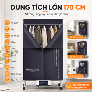 Tủ sấy quần áo, máy sấy quần áo gấp gọn đa năng ARTHOME 1500w sấy khô nhanh, khử mùi diệt khuẩn ion điều