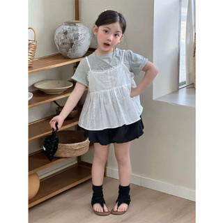[B&G] Sét váy Áo thun basic mix áo ren babydoll Phối cùng quần váy đen năng động, đi học hay đi chơi