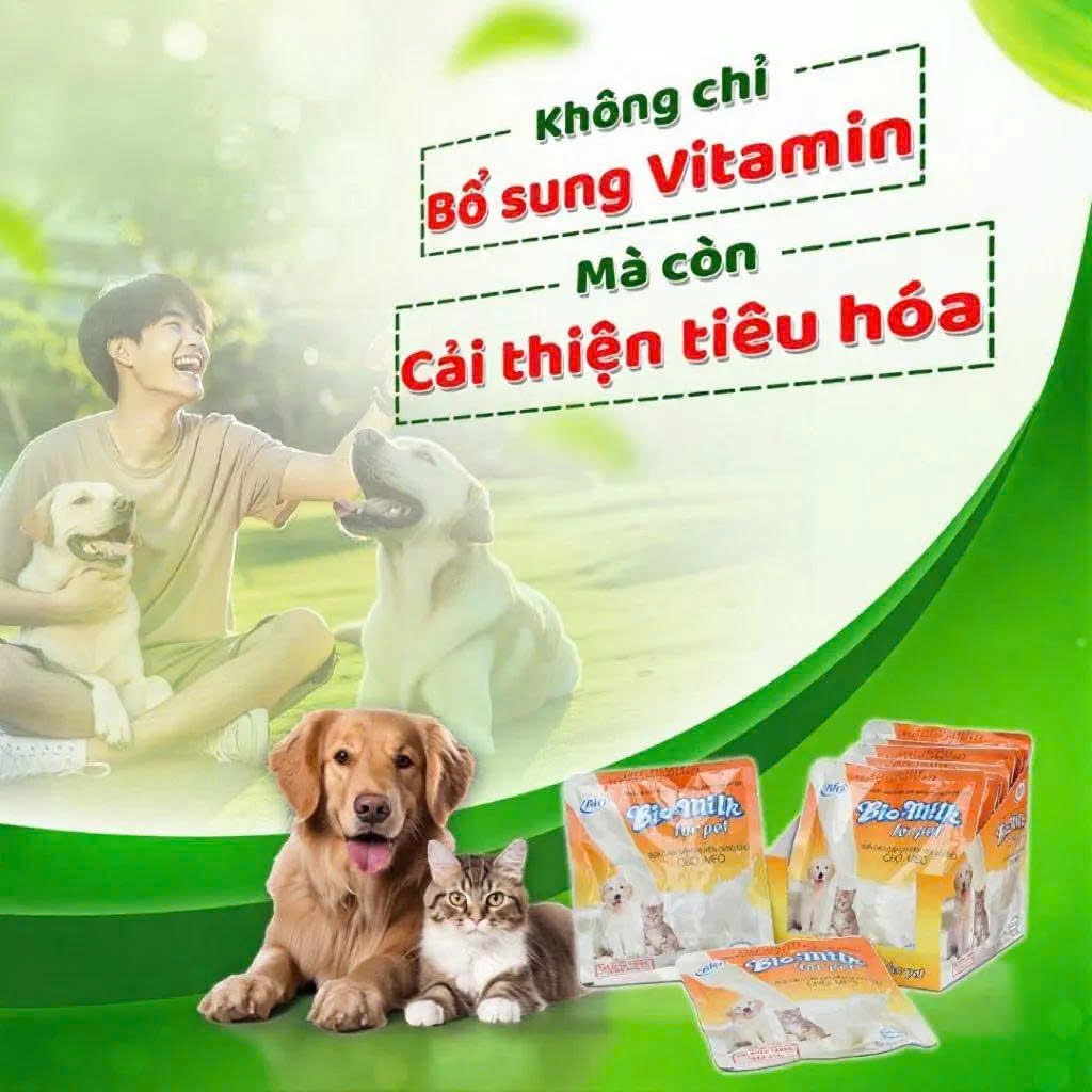 Sữa Bột TD Bio Milk 110g, Bổ Sung Vitamin Hỗ Trợ Tiêu Hóa Cho Chó Mèo Sơ Sinh Và Trưởng Thành