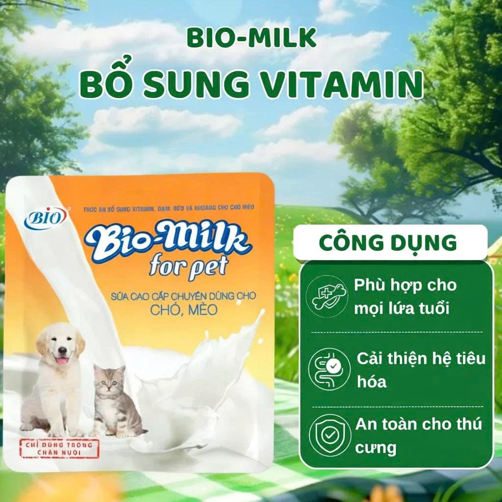 Sữa Bột TD Bio Milk 110g, Bổ Sung Vitamin Hỗ Trợ Tiêu Hóa Cho Chó Mèo Sơ Sinh Và Trưởng Thành