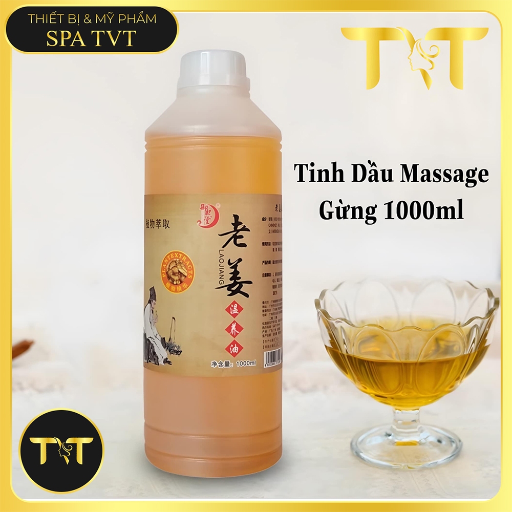 Tinh Dầu Gừng Massage Body 1000ml, Tinh Dầu Massage Toàn Thân, Thư Giãn Cơ Thể