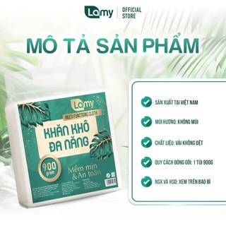 Khăn vải khô đa năng Lamy túi 900gram ~ 720 tờ không mùi