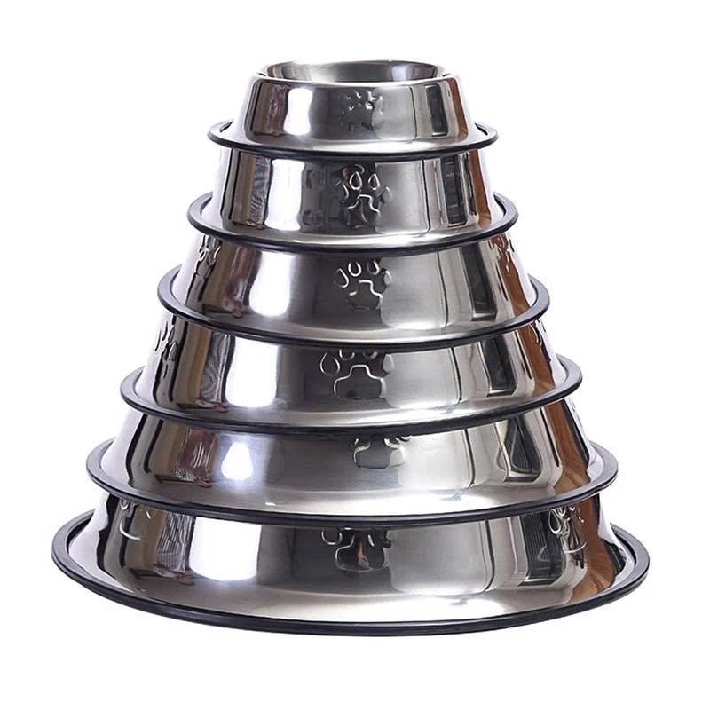 Bát Ăn Inox Chống Lật Cho Thú Cưng, Chén Ăn Không Gỉ Cho Chó Mèo