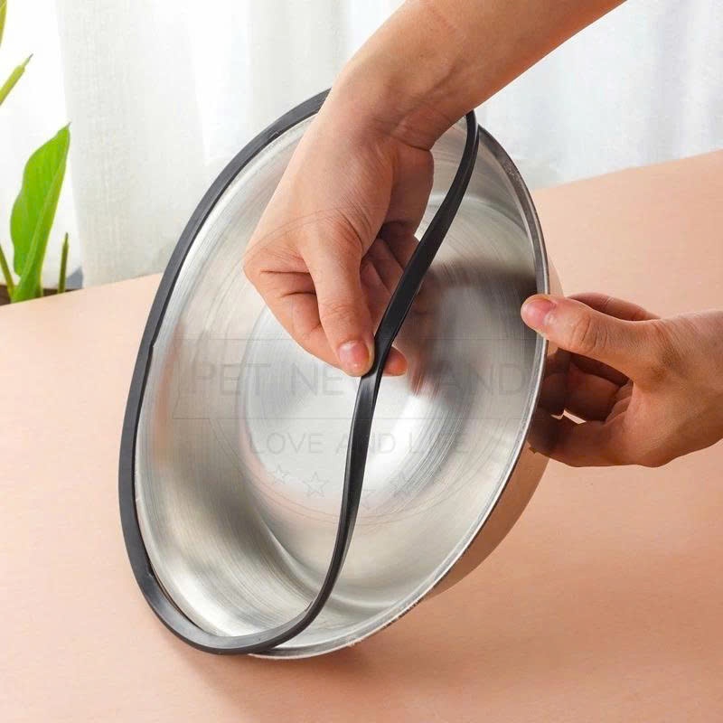 Bát Ăn Inox Chống Lật Cho Thú Cưng, Chén Ăn Không Gỉ Cho Chó Mèo