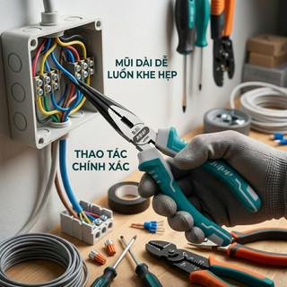 Kìm Nhọn Đa Năng JcTop CR-V Cao Cấp 6"/8" – Kẹp Chắc, Chống Trượt, Siêu Bền