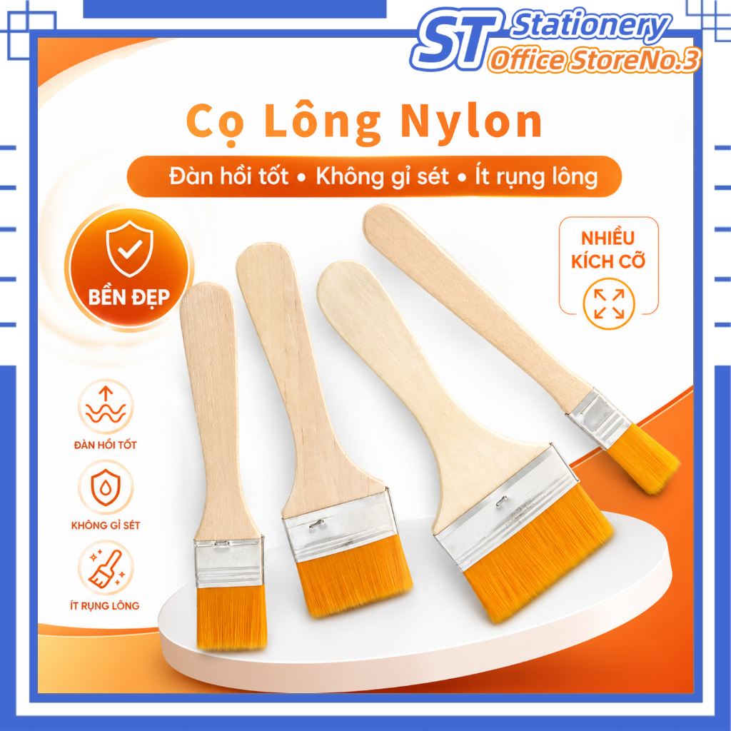 Cọ Sơn Chất Lượng Cao - Cọ Lông Nylon, ủ Loại Kích Thước, Thích Hợp Cho Tô Màu,  Dùng Mỹ Thuật