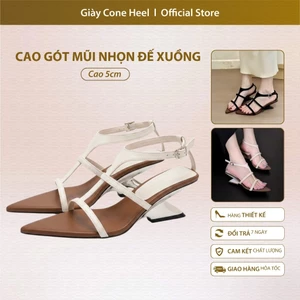 Giày Sandal Cao Gót Mũi Nhọn Đế Xuồng 5 Phân Hở Mũi – Sandal Nữ Tôn Dáng Êm Chân Phong Cách Thanh Lịch Hiện Đại
