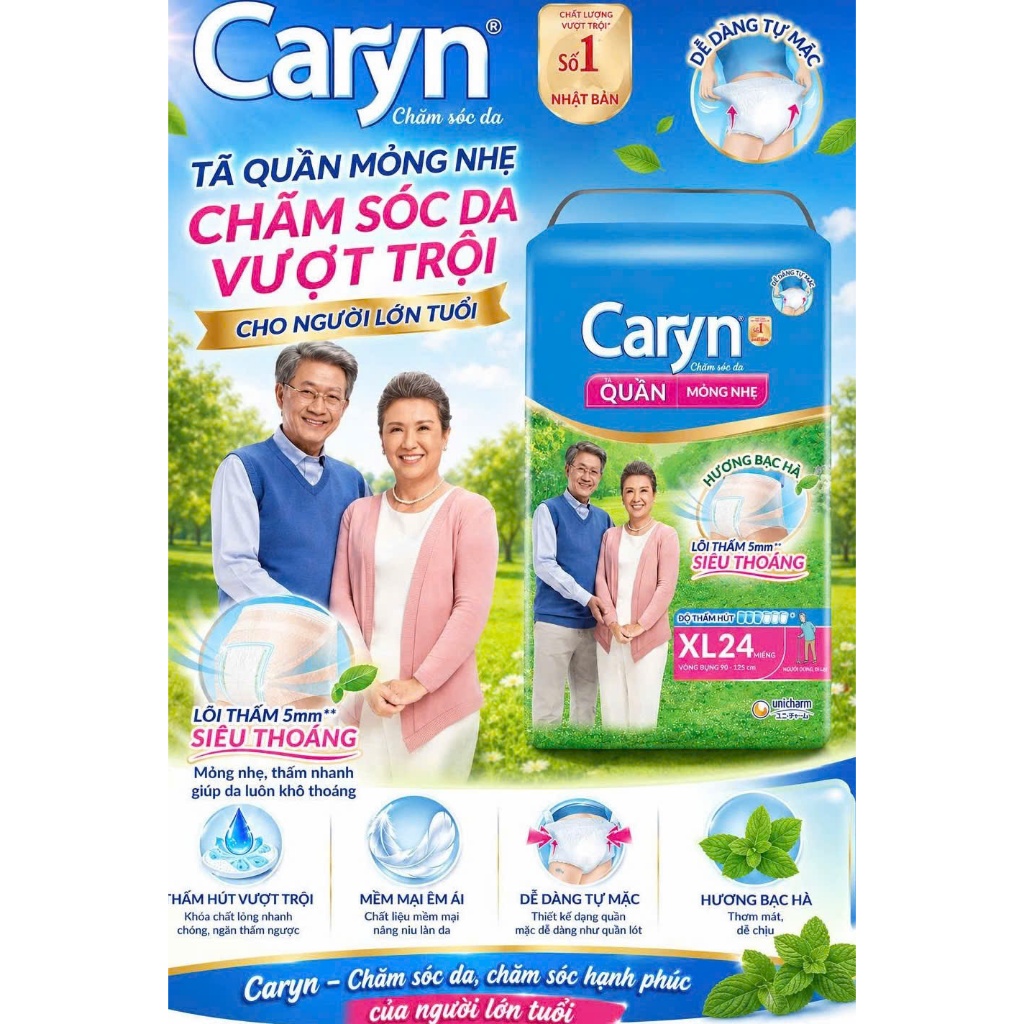 [DEAL T7] 🌟 TÃ QUẦN CARYN MỎNG THOÁNG - SIZE XL 24 MIẾNG 🌟