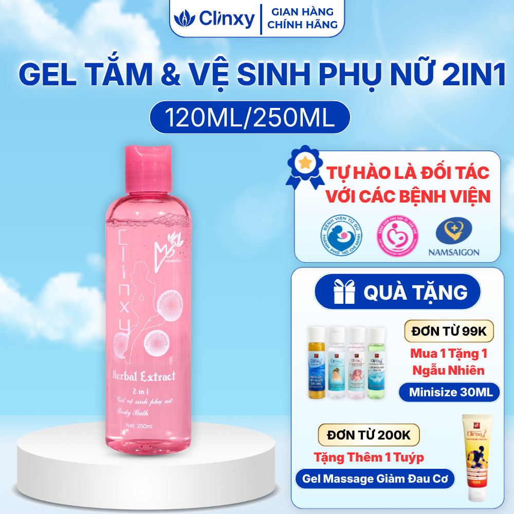 Gel Tắm Và Vệ Sinh Nữ Clinxy Dành Cho Phụ Nữ Mang Thai, Sữa Tắm Hỗ Trợ Dưỡng Ẩm Và Cân Bằng PH