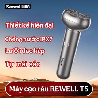 Máy cạo râu Rewell T5, lưỡi kép từ tính, tự mài, chống nước IPX7
