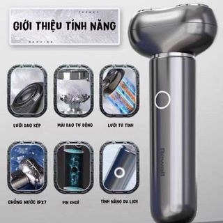 Máy cạo râu Rewell T5, lưỡi kép từ tính, tự mài, chống nước IPX7