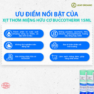 Xịt Thơm Miệng Hữu Cơ Buccotherm 15ml Kháng Khuẩn Ngừa Mảng Bám Giúp Hơi Thở Thơm Mát Tức Thì - Natural Market