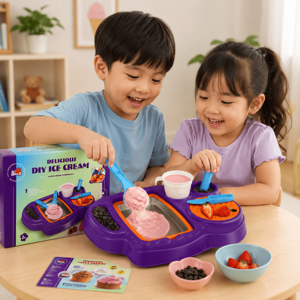 Bộ Làm Kem Cuộn DIY Cho Bé - Đồ Chơi Làm Kem Handmade Mini Đồ Chơi Nấu Ăn Sáng Tạo