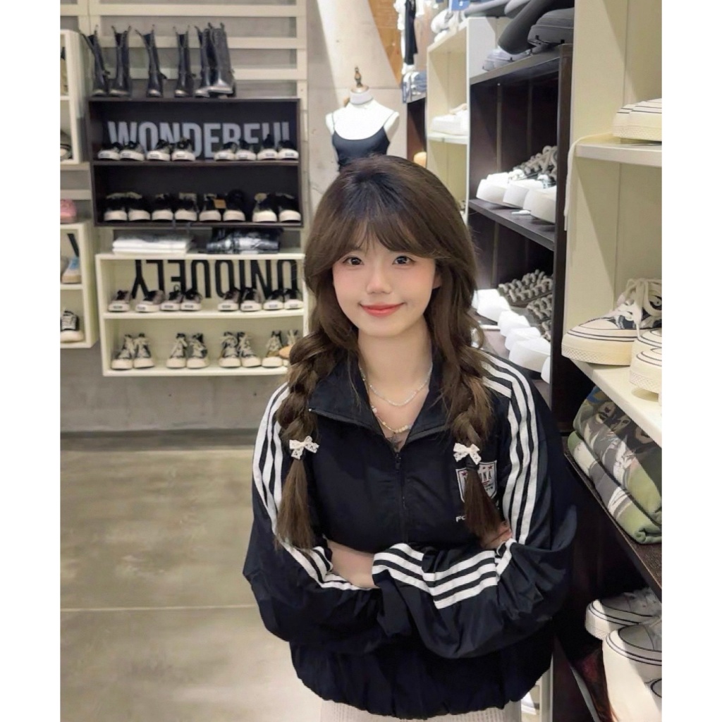 Áo Khoác Bomber Oversize Phối Sọc Thể Thao Phong Cách Ulzzang Y2K Unisex Form Rộng Cá Tính Hot Trend