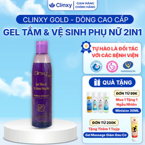 Gel Tắm Và Vệ Sinh Phụ Nữ Clinxy Gold, Sữa Tắm Dịu Nhẹ Hỗ Trợ Dưỡng Ẩm Sâu (250ml)