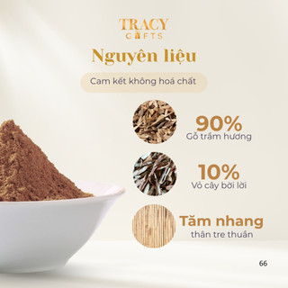 Nhang trầm hương tự nhiên cao cấp TRACY GIFTS nguyên chất ít khói thơm dịu nhẹ tự nhiên hộp 100 nén