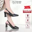 Giày Sục Cao Gót Quai Hậu Nữ LUME 20 Mũi Vuông Màu Đen Da PU Cao Cấp Cao 5cm 7cm, Đế cao su chống trơn trượt (VHĐ)