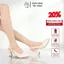 Giày sục quai hậu cao gót nữ LUME 17 mũi vuông màu kem da PU cao cấp, đế cao su non chống trơn trượt cao 5cm-7cm (VHK)