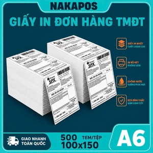 Giấy In Nhiệt Tự Dính Tập 500 Tờ 100x150 DÁN ĐƯỢC In Đơn Hàng Shopee Tem TMĐT 100*150 IN BILL A6 giấy nhiệt in vận đơn