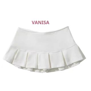 Chân váy xếp ly nữ ngắn nỉ hai da đen trắng xám nâu phong cách y2k VANISA CT480