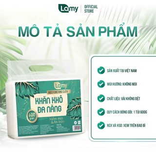 Khăn vải khô đa năng Lamy túi 600gram ~ 500 tờ không mùi