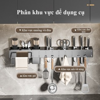 Kệ treo bếp không khoan | Dán tường chắc chắn | Để được dao, kéo, đũa, thìa