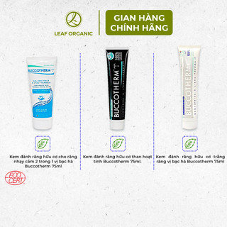 Kem Đánh Răng Hữu Cơ Trắng Răng Vị Bạc Hà Buccotherm 75ml Làm Sáng Men Răng Kháng Khuẩn Ngừa Sâu Răng - Natural Market