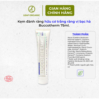 Kem Đánh Răng Hữu Cơ Trắng Răng Vị Bạc Hà Buccotherm 75ml Làm Sáng Men Răng Kháng Khuẩn Ngừa Sâu Răng - Natural Market
