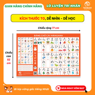 Bảng chữ cái Hiragana học tiếng Nhật thông minh (khổ lớn 52cm x 77cm, có thể dán tường)