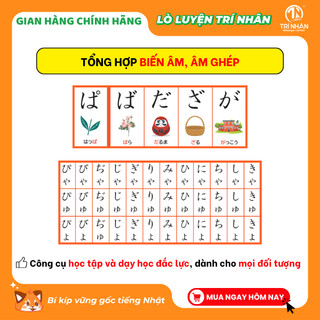 Bảng chữ cái Hiragana học tiếng Nhật thông minh (khổ lớn 52cm x 77cm, có thể dán tường)