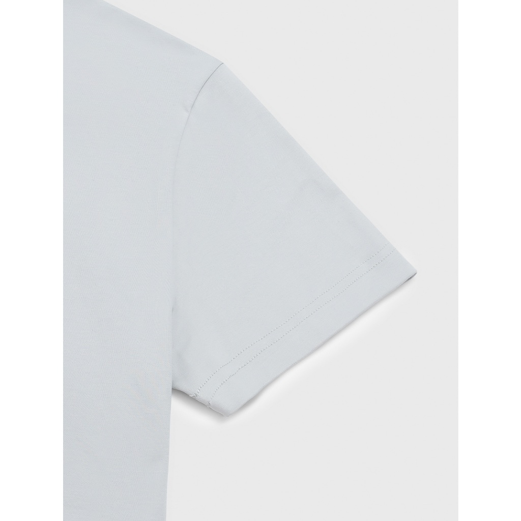 Áo phông nam CANIFA áo thun cotton dáng ôm có hình thêu ở cổ 8TS26C001