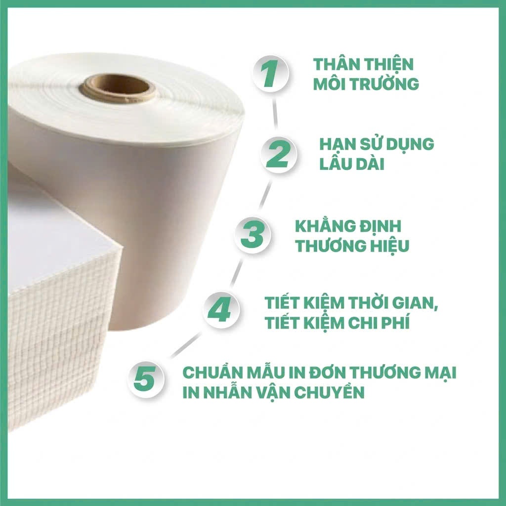 Giấy in đơn hàng TMĐT TỆP XẤP CUỘN 100x150 in decal nhiệt bill hóa đơn A6 A7 75x100 tự dán dính tem mã vạch giấy nhiệt
