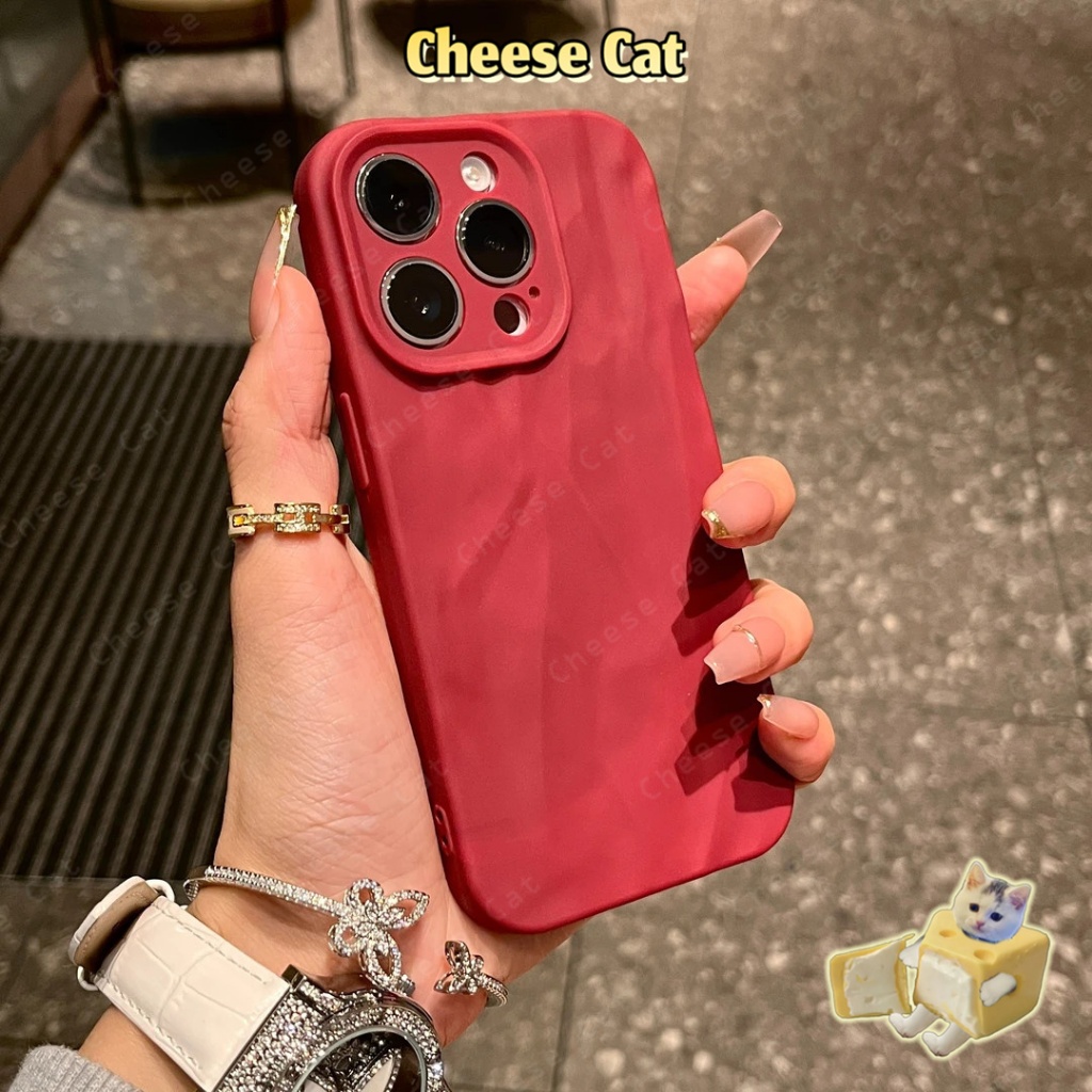 Ốp lưng silicon nhăn cho iPhone 11 12 13 14 15 Plus 16 17 Pro Max kiểu dáng retro đơn giản