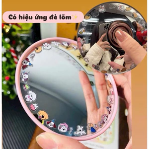 Gương cầu lồi mini chụp ảnh check-in / Gương dẻo góc rộng cầm tay.(HNS)( kèm sticker)
