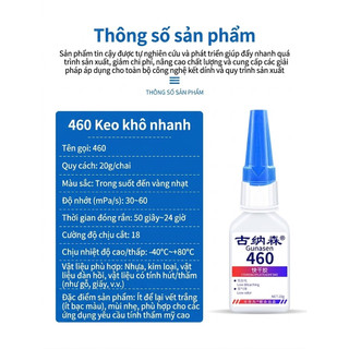 Keo Dán Nhựa GUNASEN 460 Dán Mô Hình Lego Đồ Chơi PP PE PVC Bám Dính Mạnh 20G