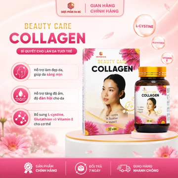 Viên uống đẹp da Collagen 400 mg - Thành phần collagen, glutathion hàm lượng cao hộp 30 viên