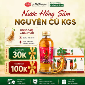 KGS Nước Hồng Sâm Có Củ Hàn Quốc 120ml - Hồng Sâm Nguyên Củ Chính Hãng 01 Chai