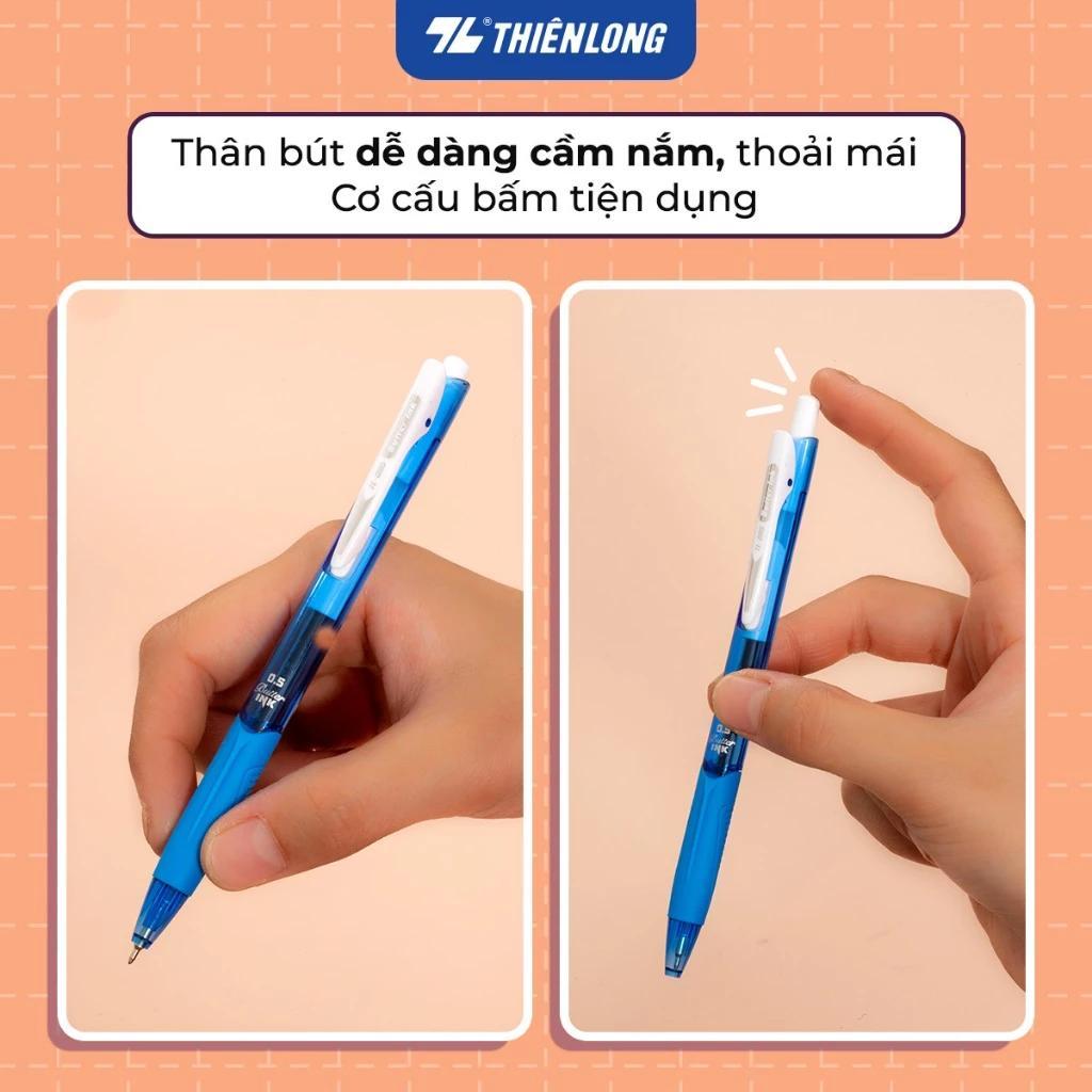 Bút bi Thiên Long TL-095 mực xanh/đỏ/đen ngòi 0.5mm kiểu dáng hiện đại cầm tay thoải mái