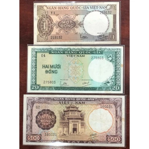 Sưu Tầm Bộ 3 tờ 1 20 500 đồng 1964