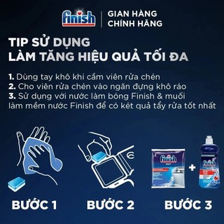 [FINISH] Viên rửa bát Finish power cube hàng Nhật- Viên rửa chén 2 in1 siêu tiết kiệm túi 100 viên