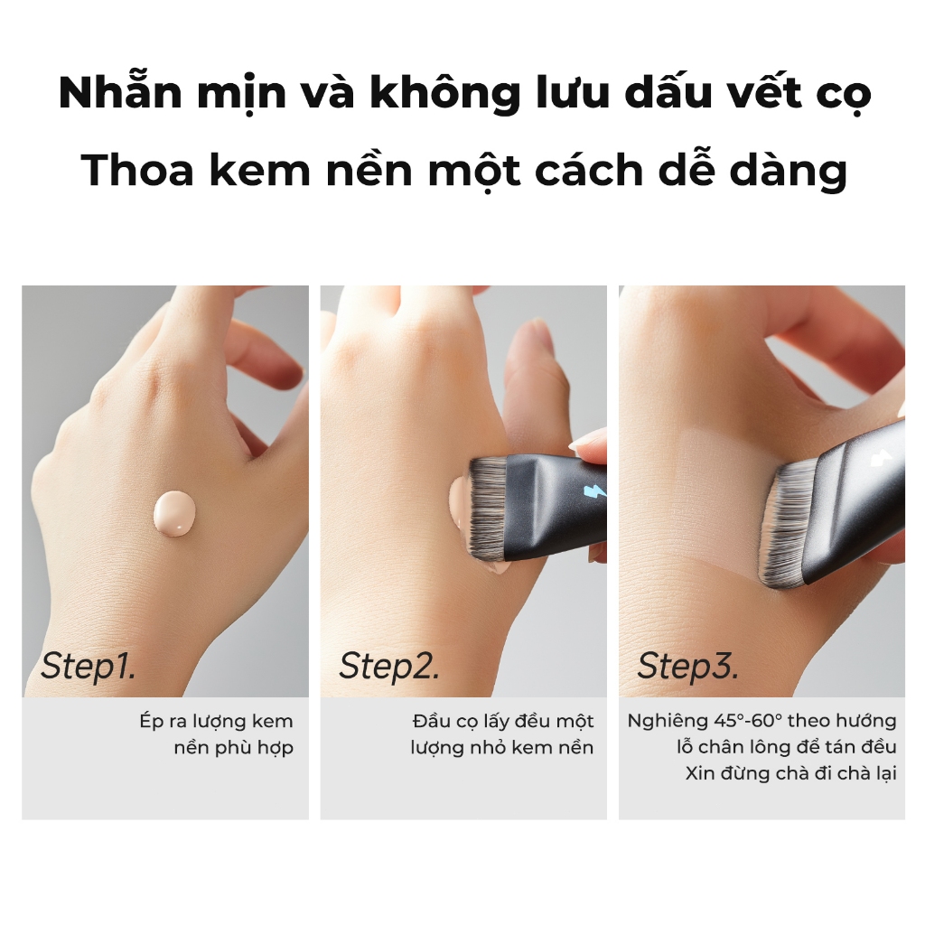 Cọ Tán Nền BLJ Cọ Trang Điểm Chuyên Dụng Đầu Phẳng Tán Nền Mịn, Không Vết, Che Phủ Tự Nhiên