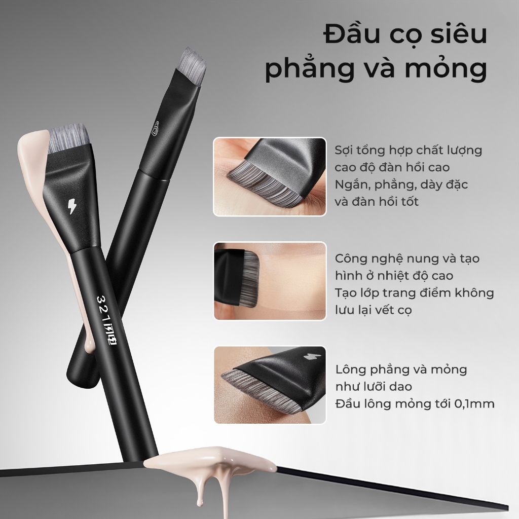 Cọ Tán Nền BLJ Cọ Trang Điểm Chuyên Dụng Đầu Phẳng Tán Nền Mịn, Không Vết, Che Phủ Tự Nhiên