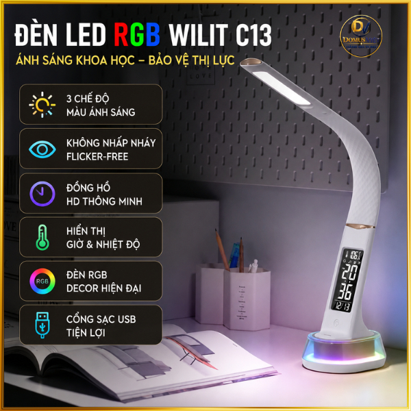 Đèn Led chống cận RGB Wilit C13 Model 2026, Hàng Nhập Đức Chính Hãng - Bảo Hành 12 tháng