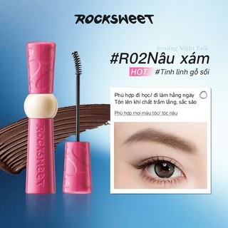 Chuốt Lông Mày, Mascara Lông Mày Rock Sweet 2.0 Bền Màu Chống Nước, Đầu Chuốt Trăng Khuyết Tự Nhiên