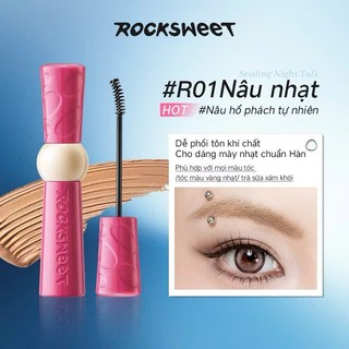 Chuốt Lông Mày, Mascara Lông Mày Rock Sweet 2.0 Bền Màu Chống Nước, Đầu Chuốt Trăng Khuyết Tự Nhiên