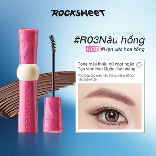 Chuốt Lông Mày, Mascara Lông Mày Rock Sweet 2.0 Bền Màu Chống Nước, Đầu Chuốt Trăng Khuyết Tự Nhiên