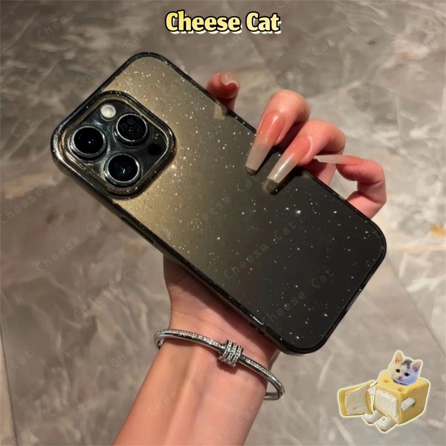 Ốp lưng iPhone màu đen lấp lánh cho iPhone 14 12 13 15 Plus 16 17 Pro Max XR Xs Max 6 7 8 Plus SE bằng chất liệu TPU
