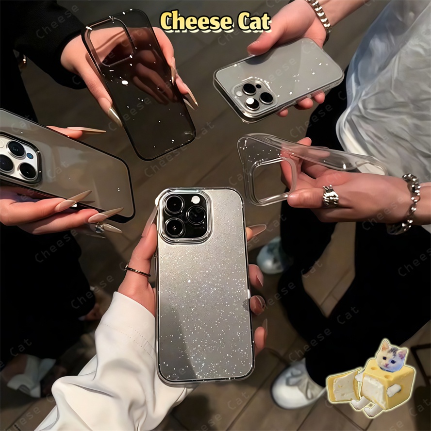 Ốp lưng iPhone màu đen lấp lánh cho iPhone 14 12 13 15 Plus 16 17 Pro Max XR Xs Max 6 7 8 Plus SE bằng chất liệu TPU