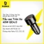 Tẩu sạc điện thoại trên ô tô baseus magic 45w. cổng type-c 45w cổng USB 18w